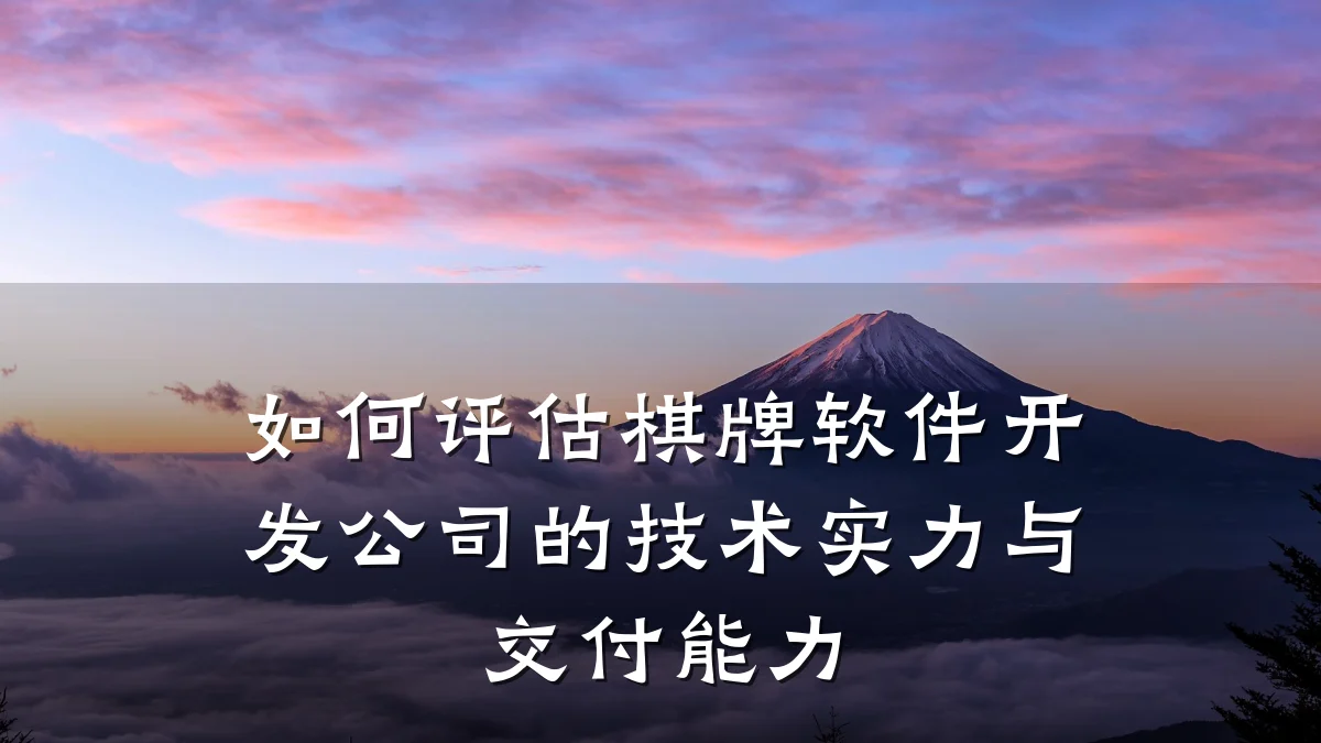 如何评估棋牌软件开发公司的技术实力与交付能力