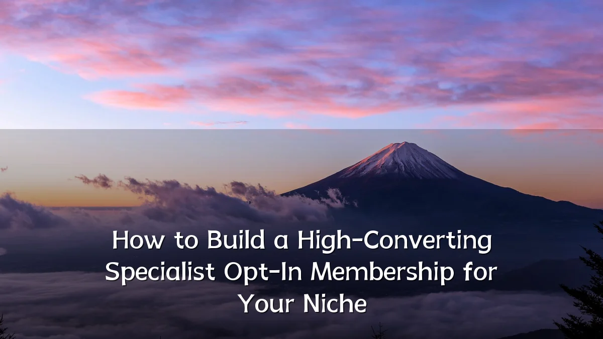 How to Build a High-Converting Specialist Opt-In Membership for Your Niche
